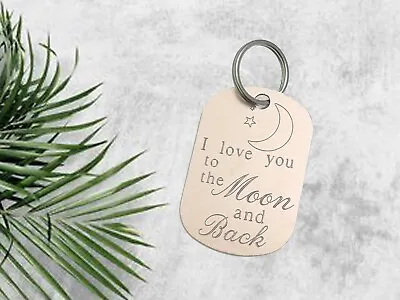 Love You To The Moon And Back Keyring Gift For Mum Dad Gift Him Husband Wife • £3.15