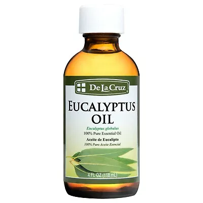 De La Cruz Pure Eucalyptus Essential Oil Steam-Distilled  4 OZ / Bottled In USA • $15.99