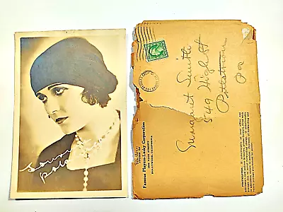 Pola Negri 1920's Silent Movie Star AUTOGRAPHED PHOTO+Envelope+1c Washing Stamp • $17.70