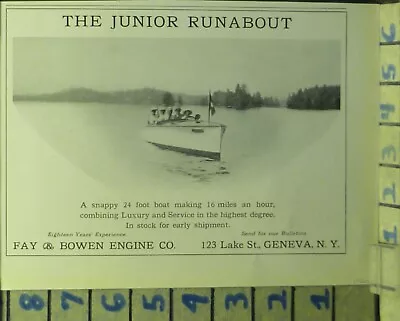 1920 Fay Bowen Runabout Boat Nautical Watercraft Woddy  Photo Ad  Bd66 • $28.95