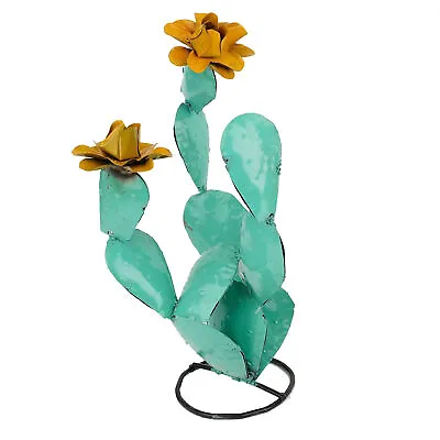 1*Metal Yard Art Prickly Pear Cactus Plant Sculpture Garden Decorations Ornament • $32.95