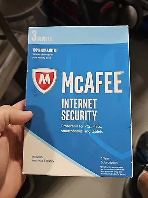 NEW SEALED McAfee Antivirus - 3 PC 1 Year - DIGITAL CODE If Possible • $16