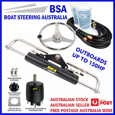 Boat Hydraulic Stainless Steering Wheel Kit Suits Mercury Outboards Up To 150HP • $835.78