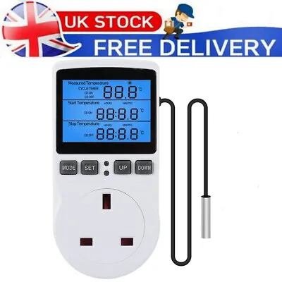 £14.99 • Buy Electric LCD Digital Temperature Controller UK Plug In Energy Monitor Timer