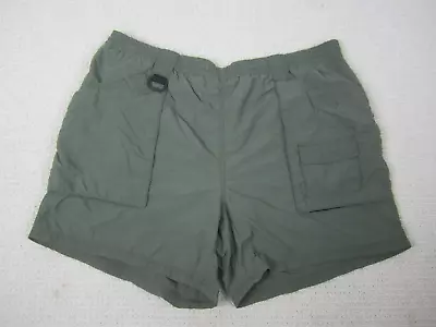 Eddie Bauer Shorts Mens XL Green EBTEK Bermuda Outdoor Cargo Pockets Nylon • $12.57