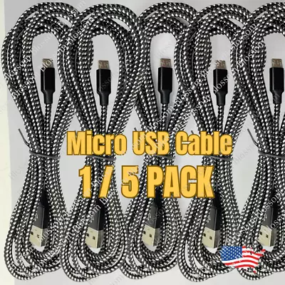 Bulk Lot 1/5X Micro USB Cable 3/6/10Ft Fast Charger For Samsung Android Charging • $7.32