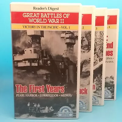 Great Battles Of World War II VHS 1987 Victory In The Pacific 4 Tape Set  • $4.99