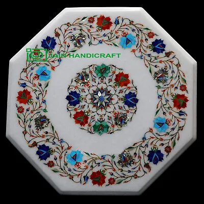 24'' White Marble Table Top Center Coffee Dining Inlay Pietra Dura Mosaic P11 • $900