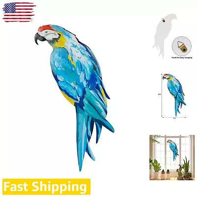 Vibrant Metal Parrot Wall Art - 14.5  Bright Color Bird Sculpture For Home Decor • $31.99