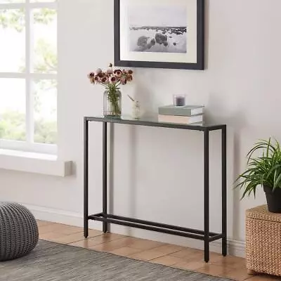 Southern Enterprises Console Tables Standard Mirror Glass Black Finish Rectangle • $122.20