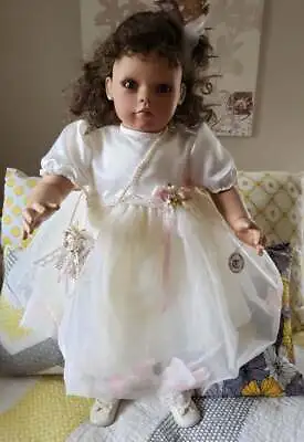 Virginia Ehrlich Turner Dolls Large 28  Biracial Doll Brown Curly Hair Eyes Viny • $354.20