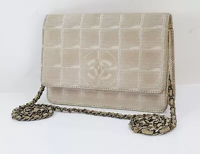 Auth CHANEL New Travel Line Beige Wallet On Chain Shoulder Bag (WOC) #55870 • £553.95