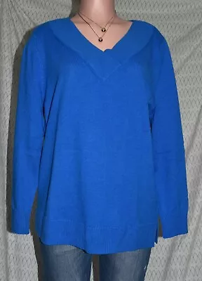 Karen Scott Women's Crossover V-Neck Sweater Vibrant Blue Size XLARGE NEW • $24.99