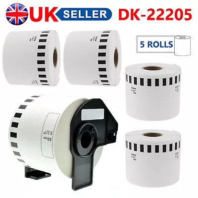 5x 62mm Printer Labels Compatible With Brother Ql-500 Ql500 Dk22205 Dk-22205 • £14.24