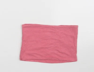£5 • Buy Topshop Womens Pink  Viscose Cropped T-Shirt Size 4 Off The Shoulder - Band Tee 