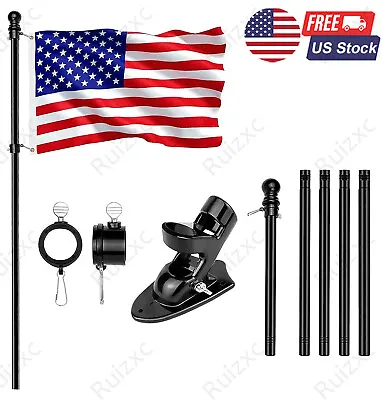 6FT Flag Pole Kit Wall MountedAmerican Flag & Pole & Bracket Durable Rust Free • $16.45