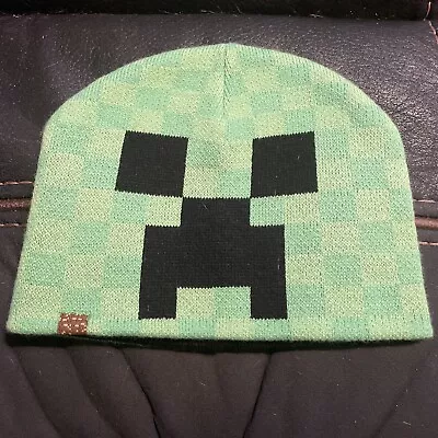 Jinx Minecraft Creeper Face Green Beanie Skull Cap Adults One Size • $9.99