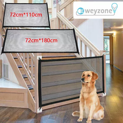 Retractable Pet Dog Gate Safety Guard Folding Baby Toddler Stair Gate Isolation • £6.49