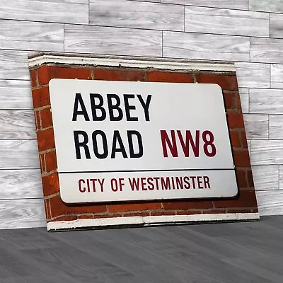 Abbey Road Street Sign Canvas Print Large Picture Wall Art • £14.95