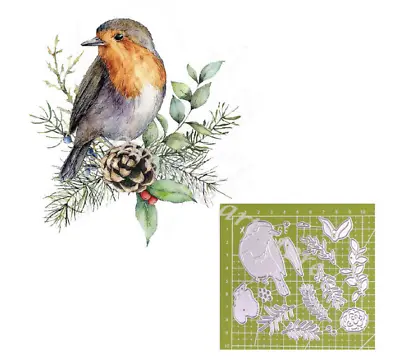 Bird Pinecone Metal Cutting Dies Stencil Scrapbooking Embossing Album Card Craft • £2.99