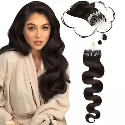  Microlink Hair Extensions Human Hairch Body Wave Micro 22 In A-Micro #4 BW • $91.61