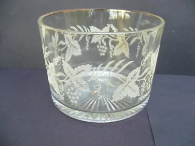 VINTAGE ICE BUCKET ETCHED GLASS Ivy Classic Designs Depression Glass • $6