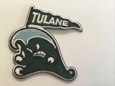 $6.95 • Buy TULANE GREEN WAVE Embroidered Iron On Patch Old Stock 3” X 2.5”