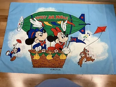 Vintage Disney Mickey/Minnie Mouse Air Mobile Blue Pillow Case Jiminy Cricket  • $8