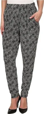 HUE Women Chill 80sPop Abstract Skimmer Leggings Loungewear Pant Small 4-6 Black • $12.98
