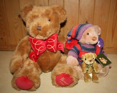 £28.50 • Buy 3 Harrods Knightsbridge Plush Bears Small Medium & Large Dated 1997 With Tags