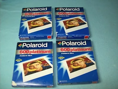 Polaroid 600 Platinum Instant Film 4 Packs (40 Photos) Exp 01/2001 SEALED • $34.49