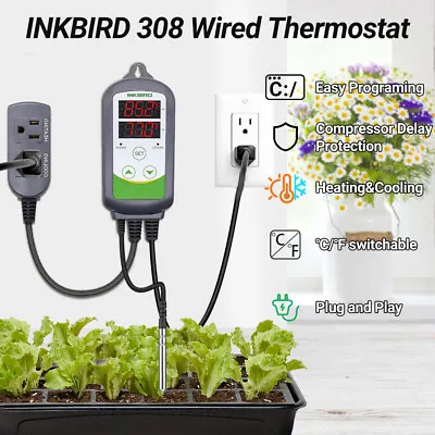 INKBIRD Digital Thermostat Seedling Heat Mat Hydroponics Seed Trays 6Pcs Heating • $50.39