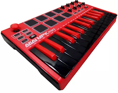 RED Akai MPK Mini 25-Key Electronic Keyboard With USB Cable • $75