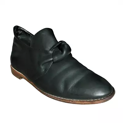 F-Troupe Ladies Black All Leather Pull On Flat Ankle Boots Size EU 38 UK 5 • £44.99