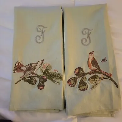 Pottery Barn Monogram F  Bird Tea Towels • $20