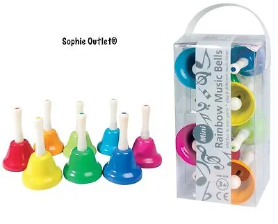 Set Of 8 Rainbow Music Bells Christmas Jingle Musical Instrument Handbells Gift • £26.69