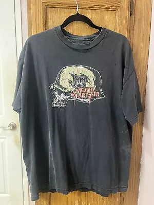 Vintage Y2K Metal Mulisha Skull Biker Helmet Logo T Shirt Sz XL Adult Black • $15