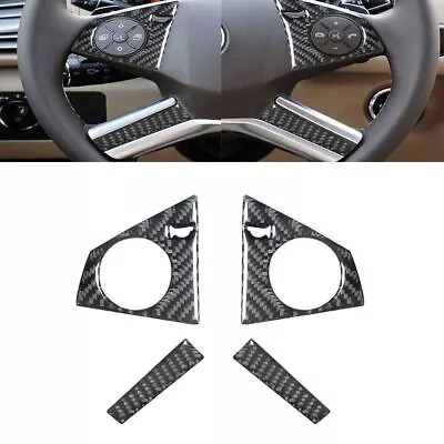 4Pcs For Mercedes Benz R-Class R350 09-12 Carbon Fiber Steering Wheel Panel Trim • $11.09