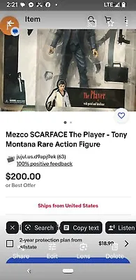 Mezco Scarface 7 The Player In Black Suit Action Figure • $150