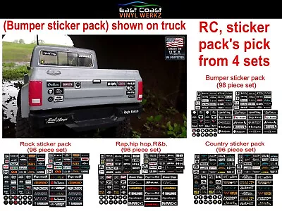 RC Crawler 1/10 Scale Bumper Stickers Decals - 4 Styles - For  Axial Scx10 RC4WD • $13.95