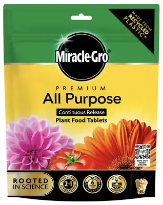 Miracle-Gro All Purpose Continuous Release Plant Food Tablets Premium Pack Of 25 • £8.86