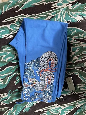 New Mens Maharishi Blue Embroidered Dragon Joggers Size Xxl • £225