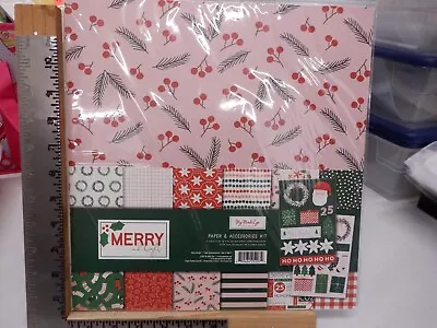 My Mind's Eye Merry & Bright 12x12 Paper & Accessories Kit Christmas New A30697 • $6.95