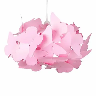 Girls Bedroom Light Shade Lamp Ceiling Pendant Lampshade Pink Butterfly Shade • £7.99