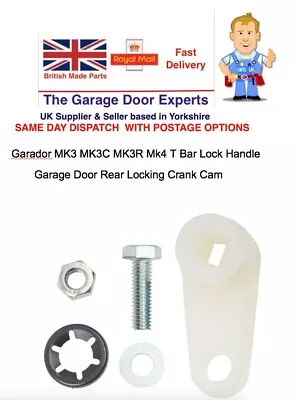 Garador MK3 MK3C MK3R Mk4 T Bar Lock Handle Garage Door Rear Locking Crank Cam • £7.85