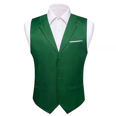 Purple Green Blue Mens Waistcoat Silk Solid Satin Plain Vest Without Tie Set  • $23.99