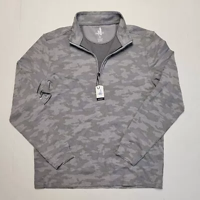 JOHNNIE-O Light Gray CAMO Camouflage RODNEY Men's Quarter Zip Sweater MEDIUM  • $75