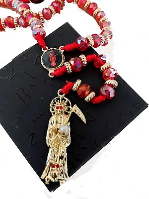 Rosario Rojo De La Santa Muerte. Red Holy Death's Necklace • $19.99