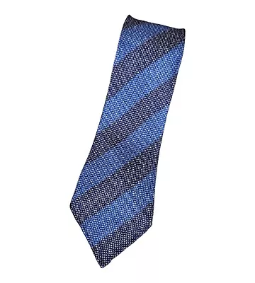 NWOT KITON 7fold Unlined Silk Linen Necktie LUXURY Tie Blue Striped W:3.1  • $205