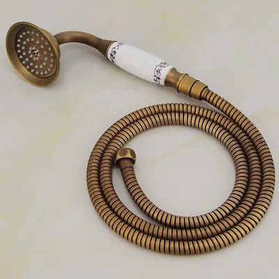 £21.59 • Buy Vintage Antique Brass Telephone Hand Held Shower Head Set With 1.5M Hose